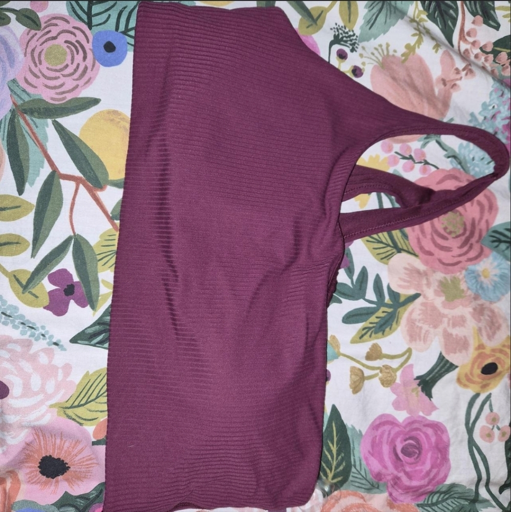 Maroon Asymmetrical Lululemon Sports Bra Size 12